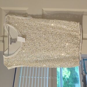 Lace and Gold Sequin T-shirt